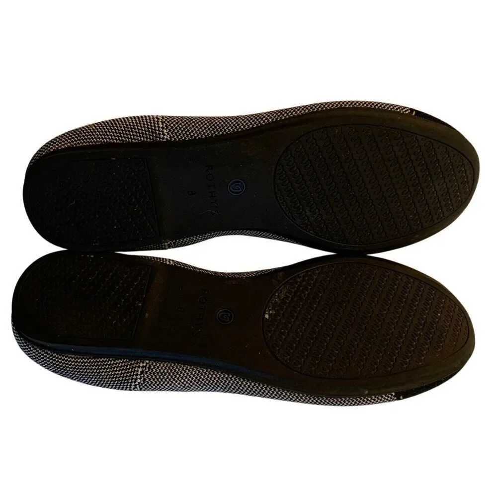 Rothy's The Round Toe Grey Mist black Captoe women's size 8